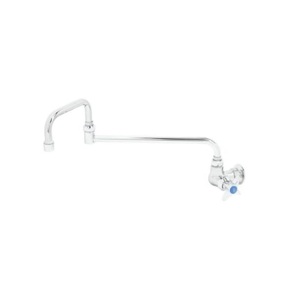 T And S Brass B-0260 Single Pantry Faucet, Single Hole Base, Wall Mount, 18" Double Joint