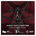 thumbnail image 5 of WDZS 7.5 ft Solar Patio Umbrella Outdoor Market Table Umbrella w/Push Button Tilt & Crank and UV Protection for Garden, Deck, Backyard, Pool and Beach, Burgungy, 5 of 9