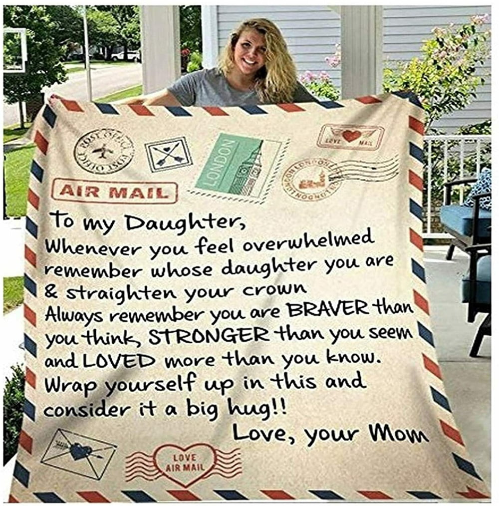 Blanket to My Daughter Dad Mom for Daughter's Envelope Blanket Air