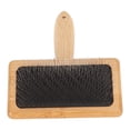 thumbnail image 1 of Macrame Slicker Comb With Hole Air Bag Cushion Finely Polished Bamboo Cleaning Slicker Brush For Removing Shedding Dirt, 1 of 8