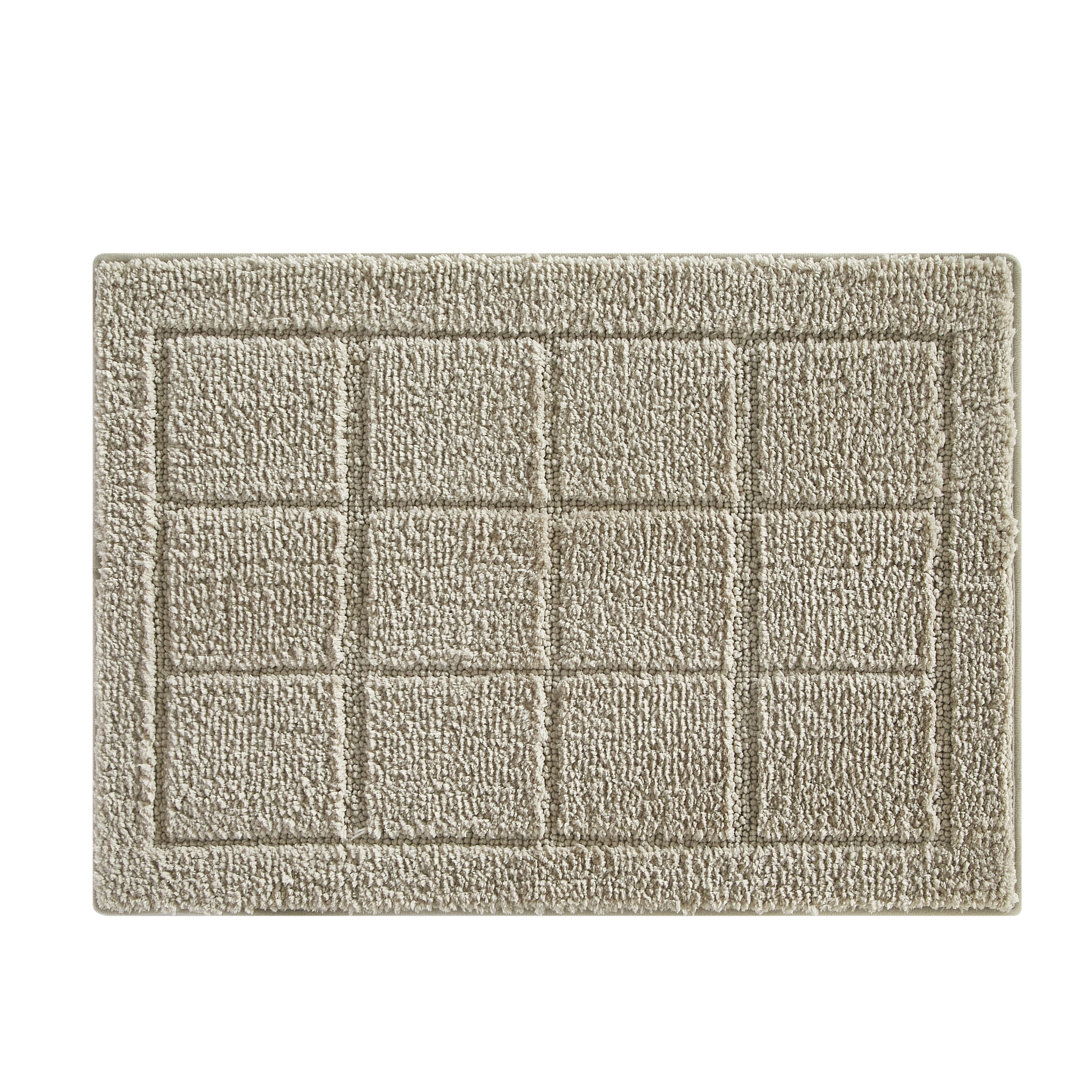 Mainstays 15-Piece Taupe Textured Bathroom Set – Textured Shower Curtain, Bath Rugs & Hooks, Washable Fabric