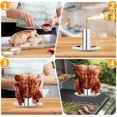 thumbnail image 3 of Asador de pollos, soporte para pollos de acero inoxidable, lata de cerveza para parrilla de pollos, asador de aves desechable con bandeja de goteo, 2 piezas, 3 of 5