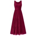thumbnail image 1 of Vestido midi BTFBM para mujer con ojales de verano, sin mangas, rojo oscuro, 1 of 9
