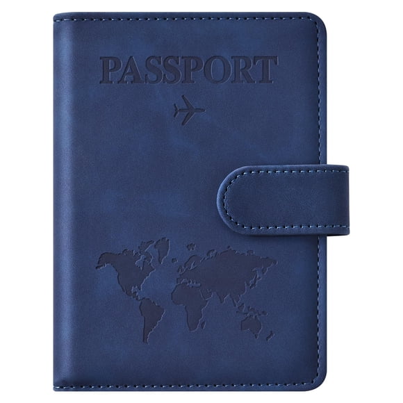 Eoehro Passport Holder for Travel Essentials, Passport Wallet Cover Case for Travel Must Haves Accessories,Passport Book Holders for Women and Men(dark blue)