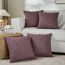 Fancy Homi 4 pack Purple Floral Vintage Square Decorative Throw Pillow Covers 18x18 inch for Couch Sofa Bed Living Room, Modern Farmhouse Bobo Cottagecore Home Decor,Soft Cotton Linen Cushion Covers