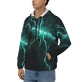 thumbnail image 3 of Honeii Green Lightning Flash Print Hoodies for Men, Pullover & Full Zip, Breathable Zip up Hoodie, Sweatshirt-Large, 3 of 5