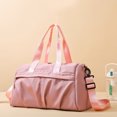 thumbnail image 4 of Bolsa De Viaje Bolso de deporte plegable con compartimento para zapatos de bolsillo húmedo y seco (rosa), 4 of 8