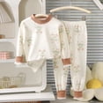 thumbnail image 2 of Hrsba Girls Matching Outfit set,Kids Girls Print Long Sleeve Crew Neck Top and Long Pants Loungewear Set Home Clothes, 2 of 5