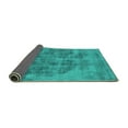 thumbnail image 2 of Ahgly Company Indoor Round Oriental Turquoise Blue Industrial Area Rugs, 8' Round, 2 of 4