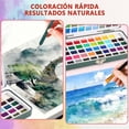 thumbnail image 2 of LEKOU Acuarela Profesional 100 Colores, Juego Pintura Acuarela Port&aacute;til Con Caja Met&aacute;lica, Kit De Pintura Acuarela Con Pinceles, Paleta, Papel De Acuarela Para Principiantes, Art, 2 of 7