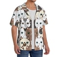 thumbnail image 2 of PAYOHTO Funny Cartoon Cats Pattern Mens Hawaiian Casual Short-sleeved Shirt Tropical Summer Beach Button Down Shirts, 2 of 7
