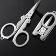 thumbnail image 4 of Folding Travel Scissors ​​ Stainless Steel Folding Scissors | Portable Travel Shears | 4in Compact Nail Clippers | Fishing Craft Tool | Lightweight Pocket Cutter Stainless Steel Cutter, 4 of 6