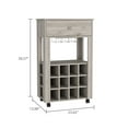 thumbnail image 3 of Particle board wine bar cart | Having a stemware rack and 12 built - in wine racks | Provide a specialized wine storage setup, 3 of 3