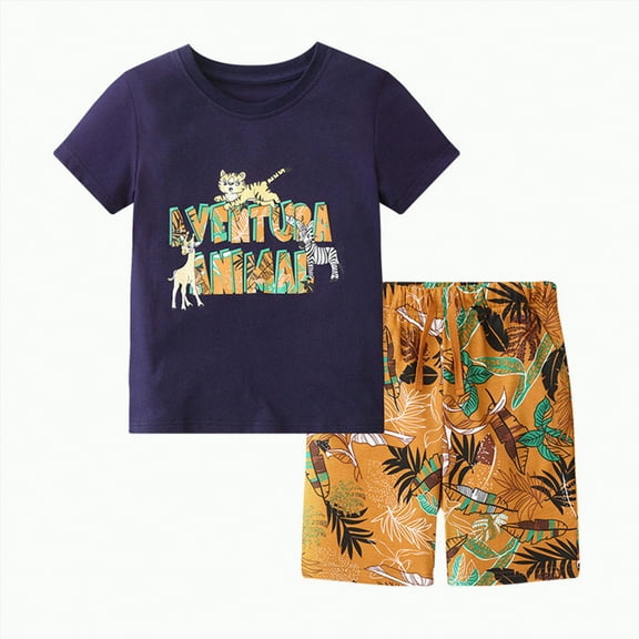 Toddler Boy Outfits Baby Summer Clothes Children's Cotton Letter Print Sleeveless Sports 1t 2t 3t 4t 5t 6t Outfits&Set Boys' Clothing Sets 2-Piece Set