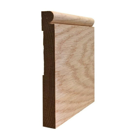 Beaded Baseboard EWBB26, 11/16" x 5-1/4", Red Oak, 95"