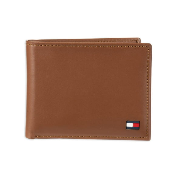 Cartera Tommy Hilfiger, delgada, elegante, casual, de cuero plegable para hombre