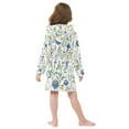 thumbnail image 7 of FORMRS Niños Bathrobe Unisex Hooded Robe Soft Plush Pajamas Sleepwear, Size 7-9T, Blue Floral, 7 of 7
