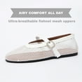 thumbnail image 4 of BERANMEY Women's Breathable Mesh Ballet Flats Casual Shoes with Crystal Buckle Fashion Fishnet Mary Jane Flats for Work & Everyday, 4 of 11