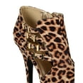 thumbnail image 4 of Qupid BB63 Women Leopard Suede Cut Out Round Toe Platform Stiletto Heel Ankle Bootie, 4 of 6