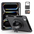 thumbnail image 1 of For Ipad Pro 13 (2024) Case Kickstand Pc + Tpu Rugged Cover With Shoulder Strap - Blue, 1 of 5