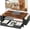 Brown, variant on Desk Organizers and Accessories, 2-Tier Computer Monitor Stand Riser with Drawer and 2 Pen Holders, Laptop Stand, Office Desk Accessories for Office Supplies, Pink