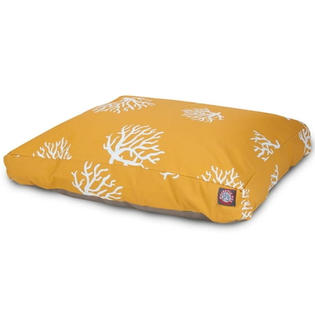 UPC: 0788995500056 | Majestic Pet | Coral Rectangle Pet Bed For Dogs  Removable Cover  Yellow  Medium