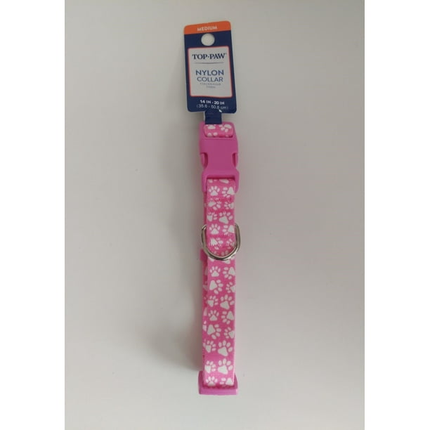 Top Paw Dog Collar Pink Paw Sublm CLR Medium 14" 20" Neck Walmart