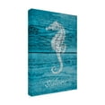 thumbnail image 2 of Cora Niele 'Seahorse on Blue Wood 1' Canvas Art, 2 of 3