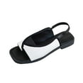 thumbnail image 1 of IUJSOY Women's Clip Toe Sandals Slingback Square Open Toe Splicing Flip Flops Fashion Summer Flats, 1 of 8