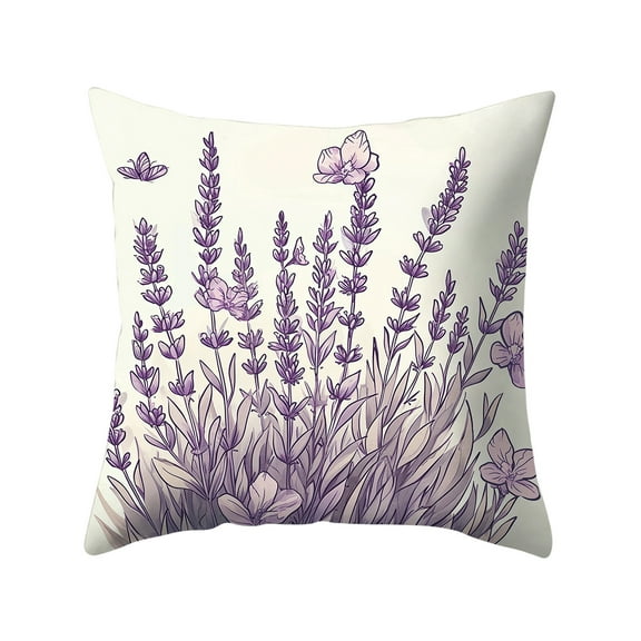 MXTPOV Easter Pillow Covers 18x18, Purple Lavender Rabbits Easter Eggs Pillow Covers for Couch Sofa, Easter Decorations, Decorative Throw Pillow Covers for Home Decor