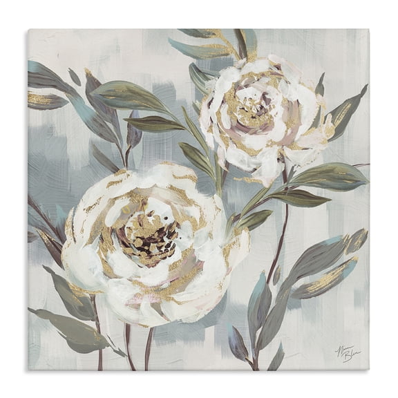 Stupell Industries Shabby Chic Two Country Blossoms Canvas Art, 17 x 17, by Nina Blue