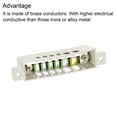 thumbnail image 4 of Unique Bargains Neutral Terminal Bar Screw Block Barrier Brass 6 Positions White, 4 of 5