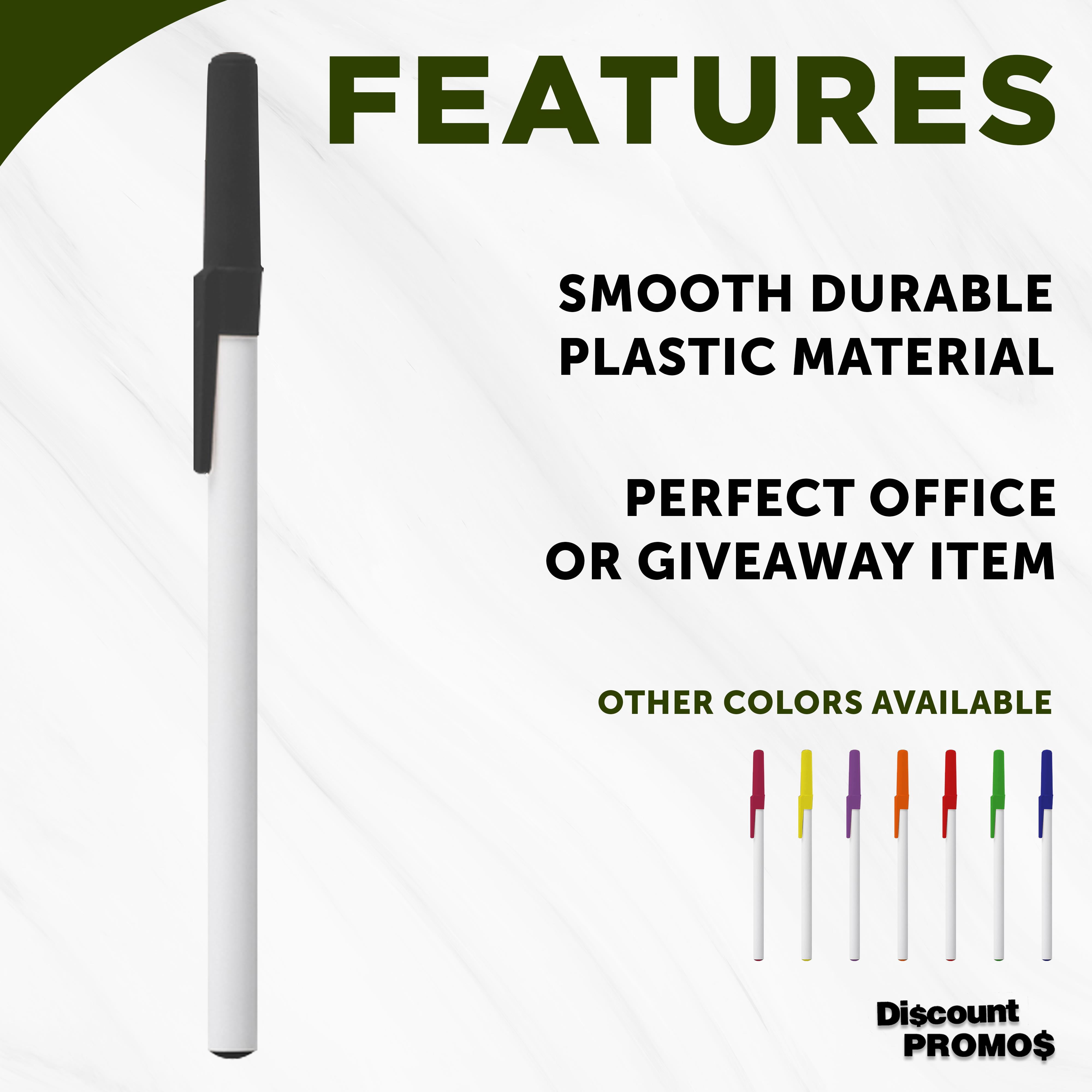 Blue Ink Value Ballpoint Pens - Black Cap, Blue Ink