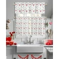 thumbnail image 4 of Valentines 3 Piece Kitchen Curtains Tiers and Valances Set Watercolor Roses Flower Window Curtains Set Floral Patern Decor Rod Pocket Valance for Kitchen Bedroom Valentines Decor 54 x 24 in, 4 of 6