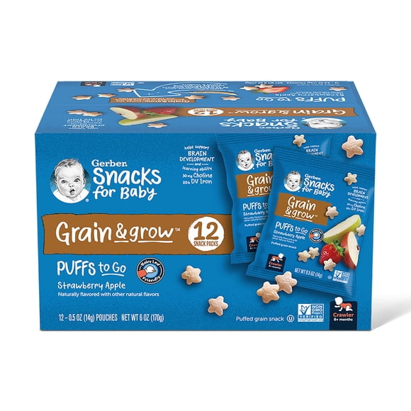 Snack Gerber Puffs para Llevar Sabor Fresa Manzana
