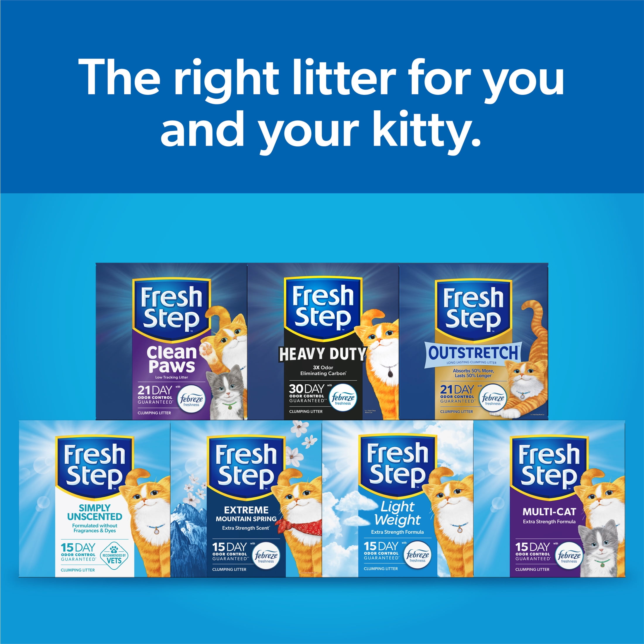 Fresh Step Lightweight Extreme Scented Clumping Cat Litter with Febreze, 15.4 lbs