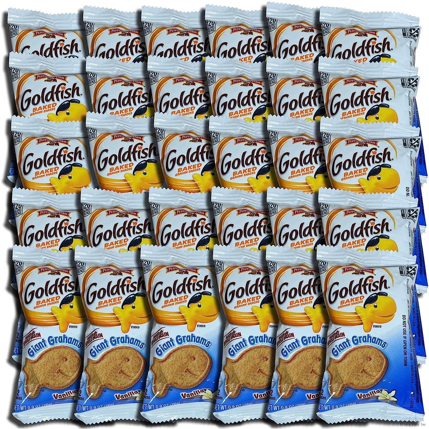 Giant Grahams Shaped Goldfish Vanilla .9 Ounce Pack Of 30