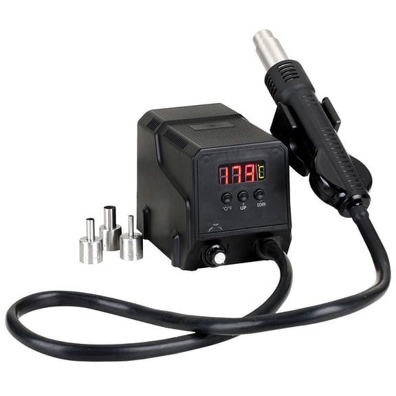 Duratool 300W Hot Air SMD Rework Station, 500C with 3 Nozzles