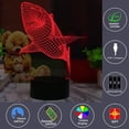 thumbnail image 2 of Epicgadget 3D Remote Night Light for Kids, Touch Control Optical Illusion Visualization LED Night Stand Light 7 Colors Changing with Remote Control Nightstand Lamp Christmas Gifts (Shark), 2 of 5