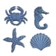 thumbnail image 1 of Sungmor Tiradores de Cajón de Hierro Fundido Náutico - Cangrejos, Estrella de Mar, Caballito de Mar y Perillas de Gabinete con Forma de Concha, Manijas de Puerta de Tema Marino, Azul Antiguo - 4 Pzas, 1 of 8