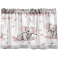 thumbnail image 2 of Cute Baby Elephants Kitchen Curtains 24 Inch Length Blackout Thermal Insulating Tier Curtains with Rod Pockets Short Curtains Home for Living Room/Bedroom Home Decor, 2 of 7