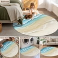 thumbnail image 5 of Round Rug 6Ft Washable Non-Slip, Teal Blue Beach Coastal Circle Area Rugs for Living Room Bedroom, Summer Ocean Nautical Seaside Indoor Floor Mats Carpet Runner for Home Decor Aesthetic, 5 of 8
