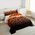 thumbnail image 3 of Castle Fairy Children Teens Adults Pixelated Miners Game Full Size Comforter Sets 3-Piece,Abstract Plaid Camouflage Bedding Comforter Set,Brown Orange Grid Patchwork Lightweight Bedding Sets, 3 of 8