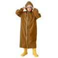 thumbnail image 2 of SJLDQY Children's Raincoat With School Bag And Hood Boys And Girls Students Children Solid Color Long Raincoat, 2 of 5