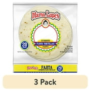 (3 pack) Mama Lupe's Fajita Authentic Flour Tortillas, 20 Count, 22 oz – Family pack for Quick Tacos and Fajitas