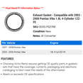 thumbnail image 2 of Exhaust Gasket - Compatible with 2003 - 2008 Pontiac Vibe 1.8L 4-Cylinder 1ZZ-FE 2004 2005 2006 2007, 2 of 2