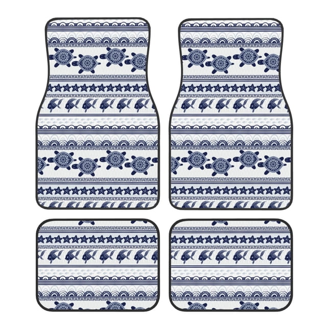 Disketp Sea Underwater Turtles for Crystal Velvet Car Mats Four-Piece Set,All-Season Automotive Protection, Vehicles, Cars, Trucks, and SUVs,Anti-Slip Design
