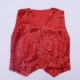 thumbnail image 5 of Little Boys' 2 Piece Outfits Sleeveless Solid Color Sequin Sparkly Vest Jazz Dance Performance And Pants Summer Outfit Set for Boys Size 6-7T, 5 of 6