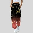 thumbnail image 2 of Dexiang Womens Christmas Printed Plus Size Sweatpants,Causal Drawstrings Black Lounge Pants,Comfy Joggers for Women with Pockets Red2 L, 2 of 4
