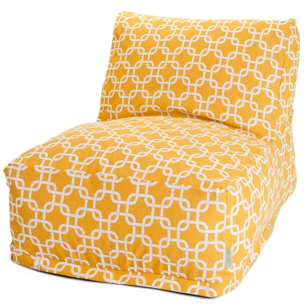 Majestic Home Goods Indoor Outdoor Yellow Links Chair Lounger Bean Bag 36 in L x 27 in W x 24 in